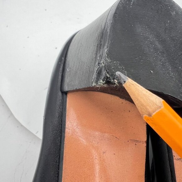 Salvatore Ferragamo Women Size 10 AAAA Black Leather Bow Block Low Heel Shoes - Picture 8 of 13